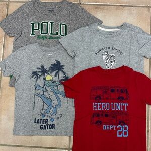 Polo by Ralph Lauren Gray and Red Kids Tees Set